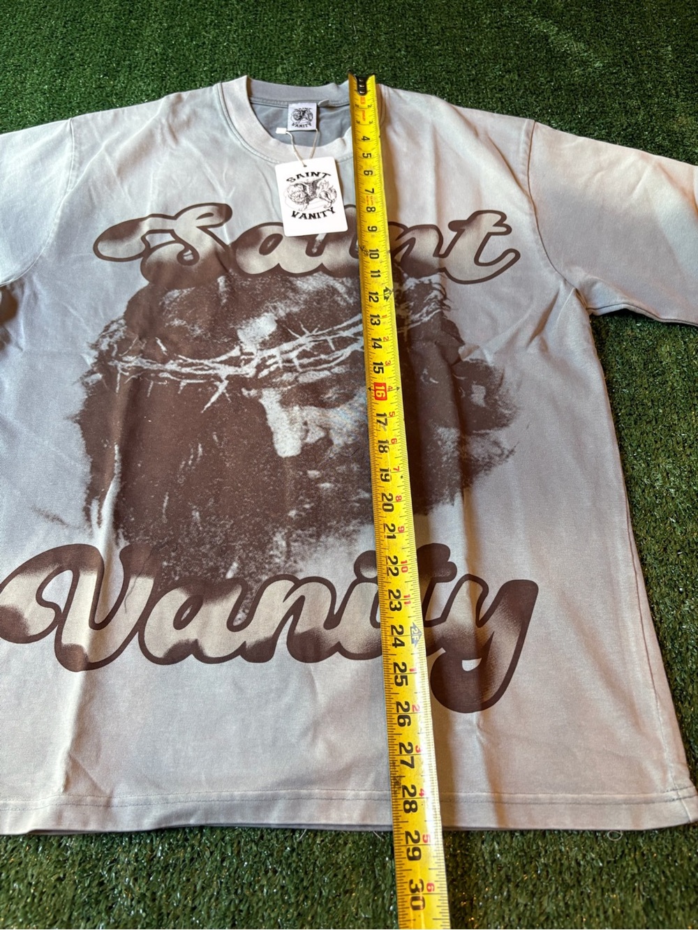 Vanity Gray Graphic 'Saint Vanity' Short Sleeve Tee - Picture 8 of 9